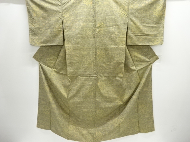 JAPANESE KIMONO / NISHIJIN OMESHI / WOVEN ARABESQUE PATTERN 